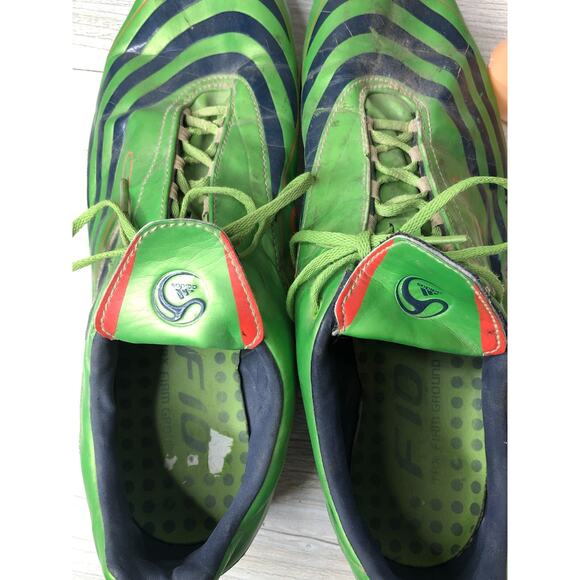 RARE Adidas F10 Tunit Green Football Soccer Cleat 098125 US 11.5 main image 6